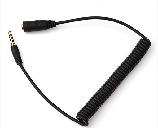 Portable 3.5mm Male to 3.5mm Female Spring Wire Audio Cable